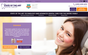 State of the Art Dental example of Firegang's dentist website design