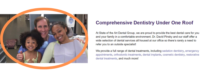 dental website example of state of the art dental group