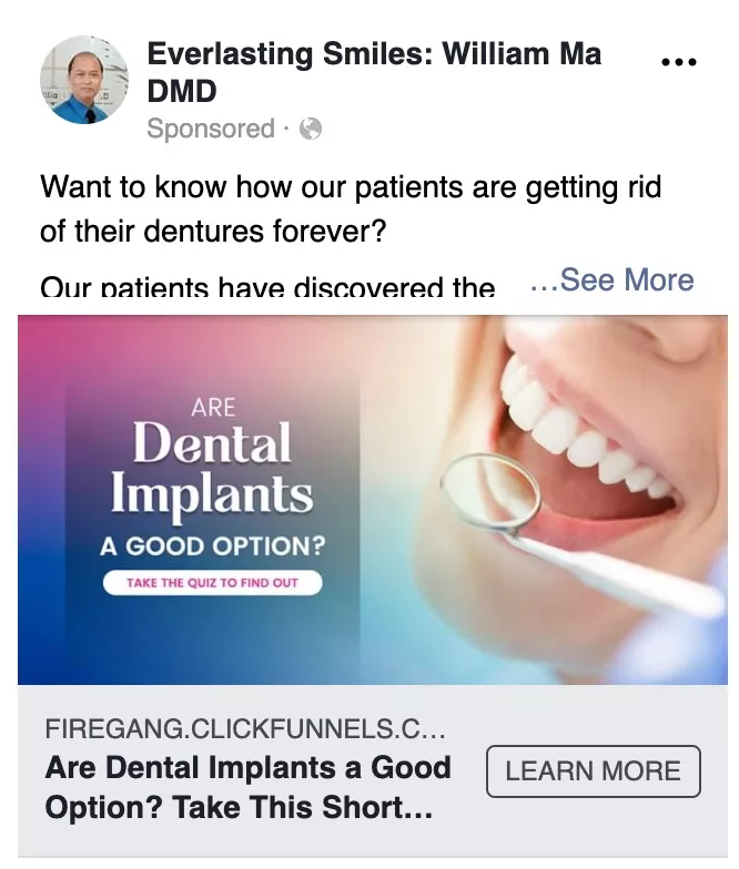 Everlasting Smiles: William Ma DMD Google Ads Screenshot