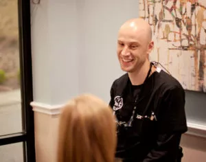 Dr. Josh Cochran talking to his new patient thumbnail