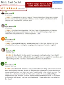 Dr. Huang's practice receive Google five star review  screenshot