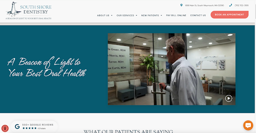 South Shore Dentistry best of 2023 website