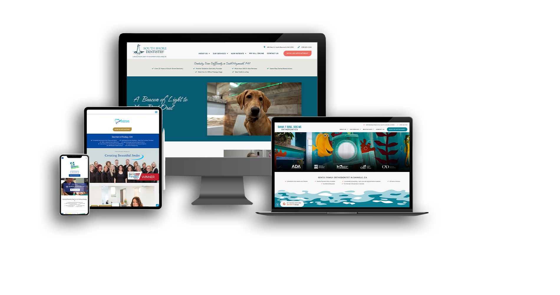 Dental website design banner thumbnail